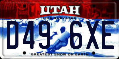 UT license plate D496XE