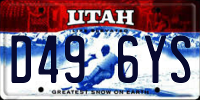 UT license plate D496YS