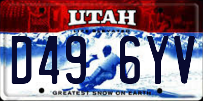 UT license plate D496YV