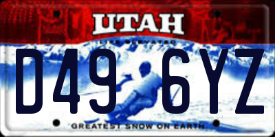 UT license plate D496YZ