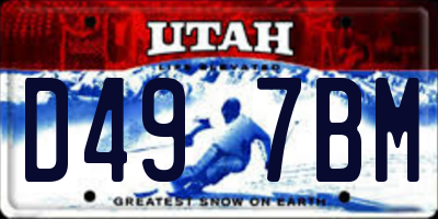 UT license plate D497BM