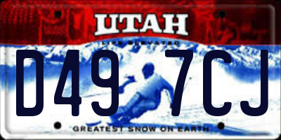 UT license plate D497CJ
