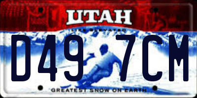 UT license plate D497CM