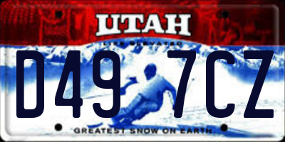 UT license plate D497CZ