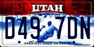 UT license plate D497DN
