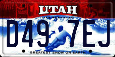 UT license plate D497EJ