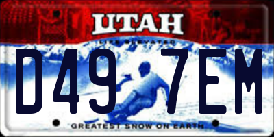 UT license plate D497EM