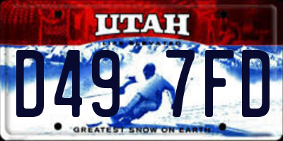 UT license plate D497FD