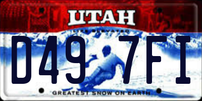 UT license plate D497FI
