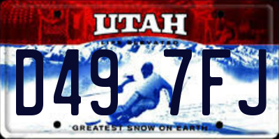 UT license plate D497FJ