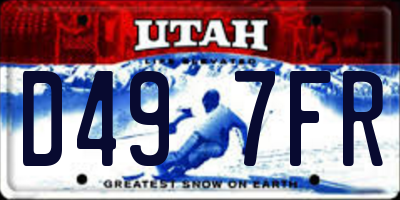 UT license plate D497FR