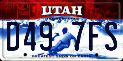 UT license plate D497FS