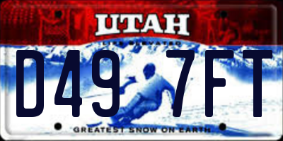 UT license plate D497FT