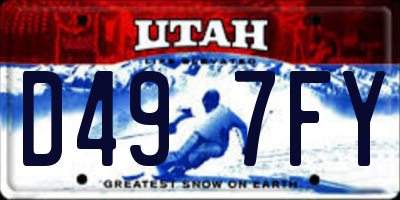 UT license plate D497FY