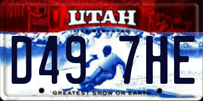 UT license plate D497HE