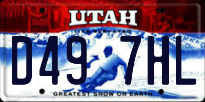 UT license plate D497HL