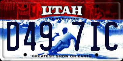 UT license plate D497IC