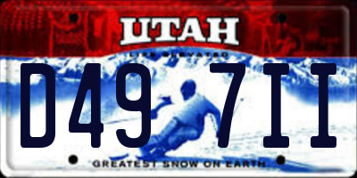 UT license plate D497II