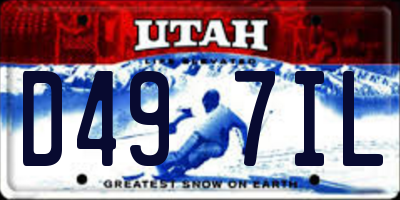 UT license plate D497IL