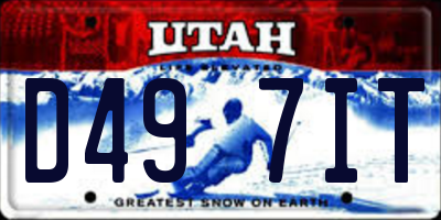 UT license plate D497IT