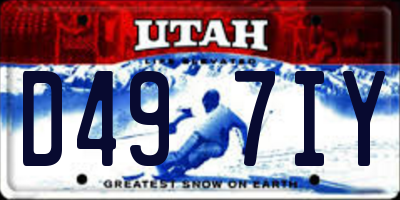 UT license plate D497IY