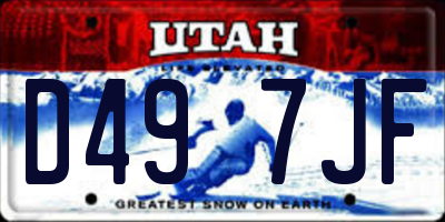 UT license plate D497JF