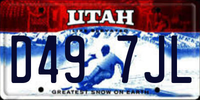 UT license plate D497JL