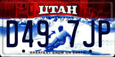 UT license plate D497JP