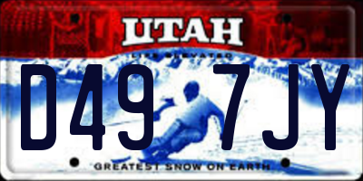 UT license plate D497JY