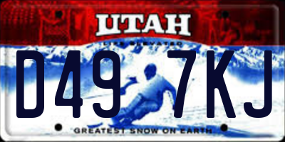 UT license plate D497KJ