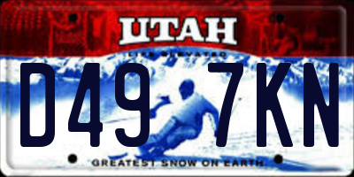 UT license plate D497KN