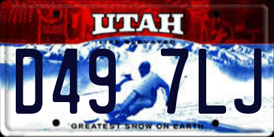 UT license plate D497LJ