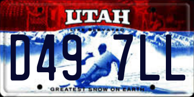 UT license plate D497LL