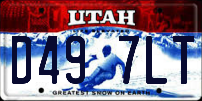 UT license plate D497LT