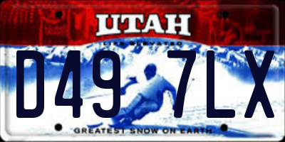 UT license plate D497LX