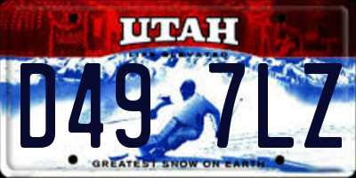 UT license plate D497LZ
