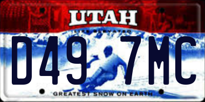 UT license plate D497MC
