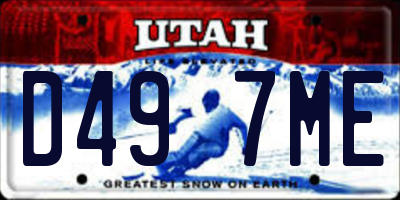 UT license plate D497ME