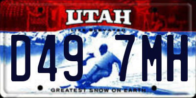 UT license plate D497MH