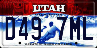UT license plate D497ML