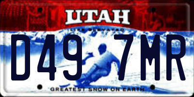 UT license plate D497MR