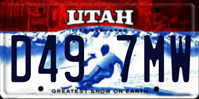 UT license plate D497MW