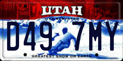 UT license plate D497MY