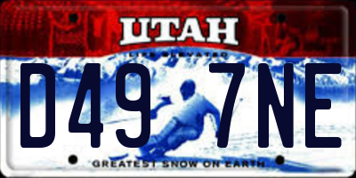 UT license plate D497NE