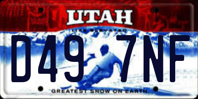 UT license plate D497NF
