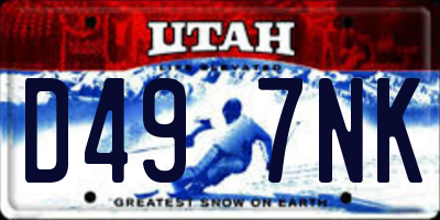 UT license plate D497NK