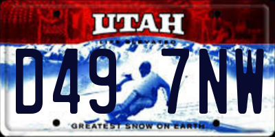 UT license plate D497NW