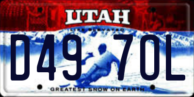 UT license plate D497OL