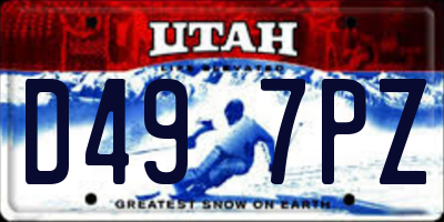 UT license plate D497PZ