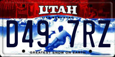 UT license plate D497RZ